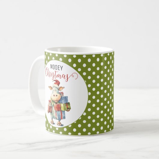 Weihnachtskuh Kaffeetasse (Vorderseite Links)