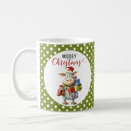 Weihnachtskuh Kaffeetasse (Links)