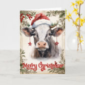 Weihnachtskuh Karte (Gelbe Blume)