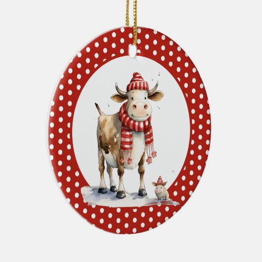 Weihnachtskuh Keramik Ornament (Rechts)