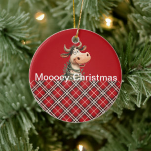 Weihnachtskuh Keramik Ornament