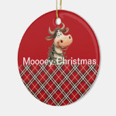 Weihnachtskuh Keramik Ornament (Links)
