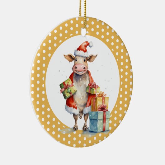 Weihnachtskuh Keramik Ornament (Rechts)