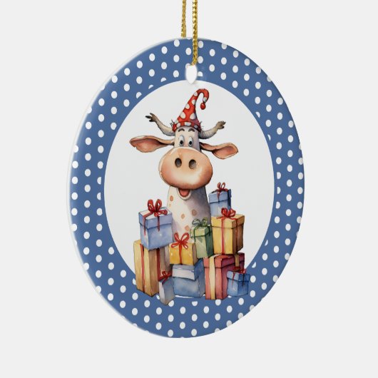 Weihnachtskuh Keramik Ornament (Rechts)