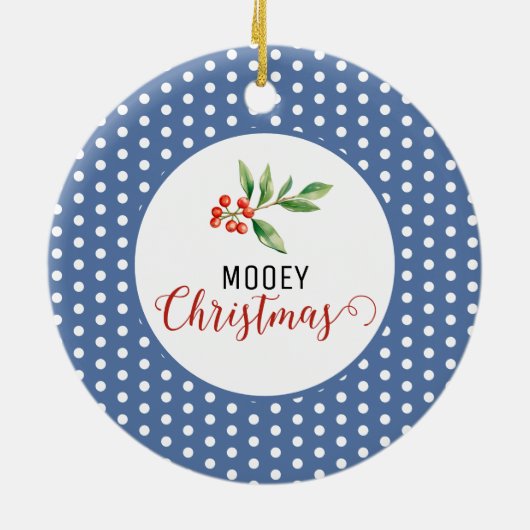 Weihnachtskuh Keramik Ornament (Hinten)