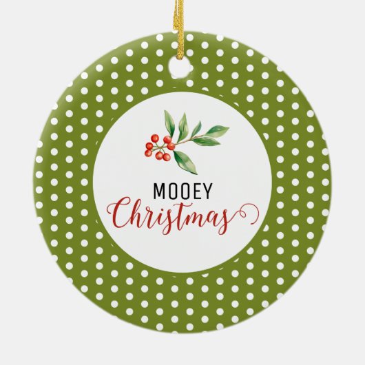 Weihnachtskuh Keramik Ornament (Hinten)