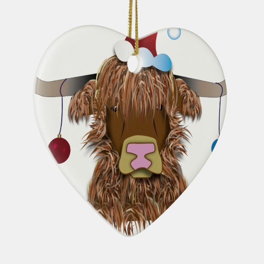 Weihnachtskuh Keramik Ornament (Rechts)