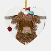 Weihnachtskuh Keramik Ornament (Vorne)
