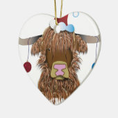 Weihnachtskuh Keramik Ornament (Links)