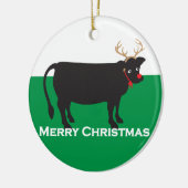 Weihnachtskuh Keramik Ornament (Links)