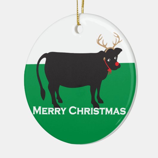 Weihnachtskuh Keramik Ornament (Links)