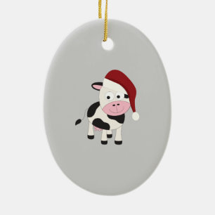 Weihnachtskuh Keramikornament