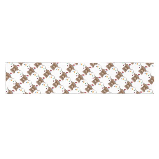 Weihnachtskuh Kurzer Tischläufer (Horizontal)