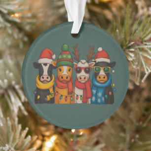 Weihnachtskuh Liebhaber Farmhouse Farm Santa Highl Ornament