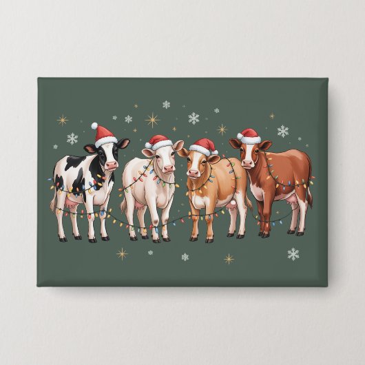 Weihnachtskuh Liebhaber Geschenk Lustiger Feiertag Button (Vorderseite)