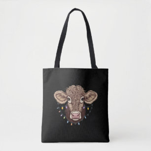 Weihnachtskuh Liebhaber Lichter Bauernhof Landwirt Tasche