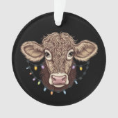 Weihnachtskuh Lover Lights Farm Bauer Xmas Ornament (Vorderseite)