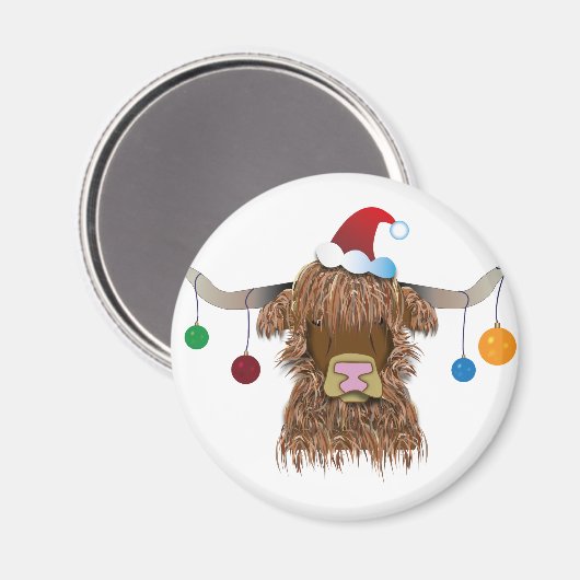 Weihnachtskuh Magnet (Vorderseite/Rückseite)