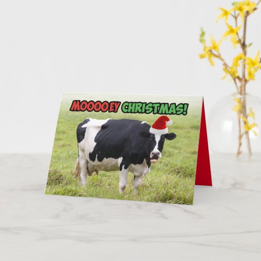 Weihnachtskuh - Mooey Christmas Karte (Gelbe Blume)
