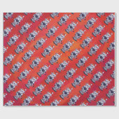 Weihnachtskuh Muster auf dem Roten Feld Geschenkpapier (Flach)