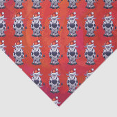 Weihnachtskuh Muster auf dem Roten Feld Seidenpapier (Ausschnitt)