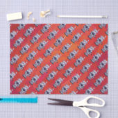 Weihnachtskuh Muster auf dem Roten Feld Seidenpapier (Handwerk)