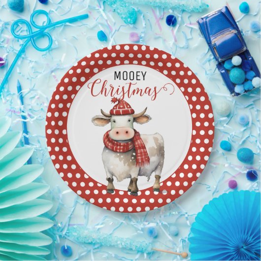 Weihnachtskuh Pappteller (Party)
