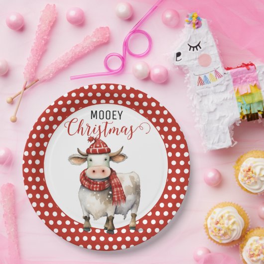 Weihnachtskuh Pappteller (Party)