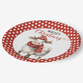 Weihnachtskuh Pappteller (Schrägansicht)