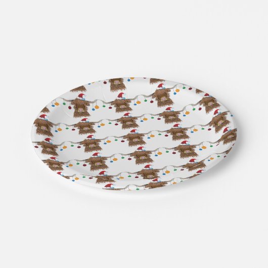 Weihnachtskuh Pappteller (Schrägansicht)