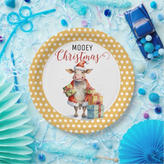 Weihnachtskuh Pappteller (Party)