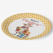 Weihnachtskuh Pappteller (Schrägansicht)