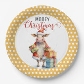 Weihnachtskuh Pappteller (Vorderseite)