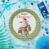 Weihnachtskuh Pappteller (Party)