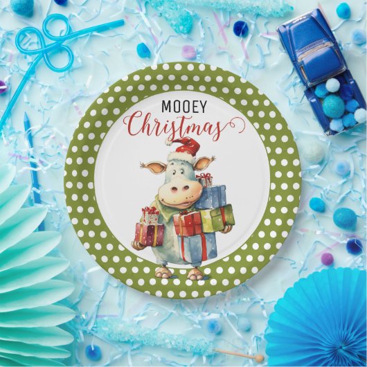 Weihnachtskuh Pappteller (Party)