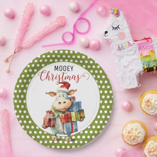 Weihnachtskuh Pappteller (Party)