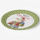 Weihnachtskuh Pappteller (Schrägansicht)