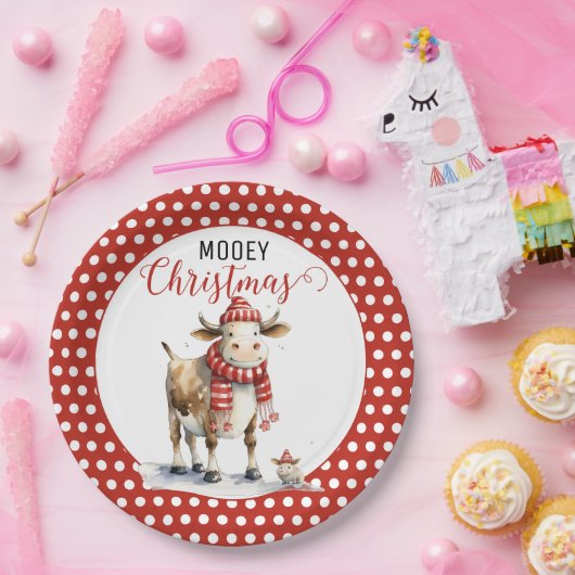 Weihnachtskuh Pappteller (Party)
