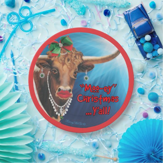 Weihnachtskuh-Party-Teller Pappteller (Party)