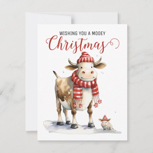 Weihnachtskuh Pub Weihnachtskarte Feiertagskarte (Vorderseite)