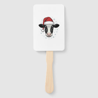 Weihnachtskuh Santa Hut Vintage Farm Feiertags-Shi Fächer