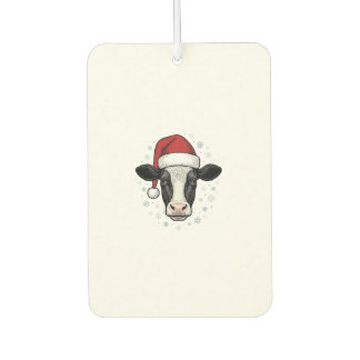 Weihnachtskuh Santa Hut Vintage-Farm Ferien-Shirt Autolufterfrischer