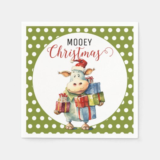 Weihnachtskuh Serviette (Vorderseite)
