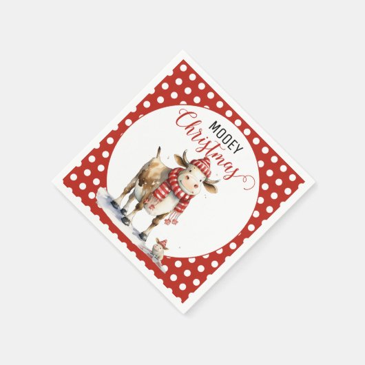Weihnachtskuh Serviette (Ecke)