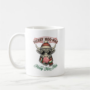 Weihnachtskuh-Shirt Süße Highland-Feiertags-Pun De Kaffeetasse