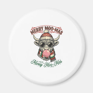 Weihnachtskuh-Shirt Süße Highland-Feiertags-Pun De Magnet