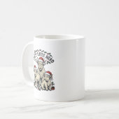 Weihnachtskuh-Shirt Vintage-Feiertagsherde-Kunst Kaffeetasse (Vorderseite Links)