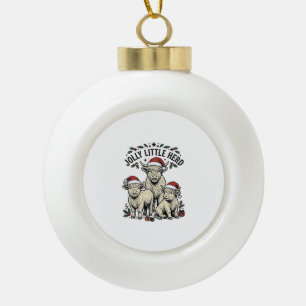 Weihnachtskuh-Shirt Vintage-Feiertagsherde Kunst Keramik Kugel-Ornament