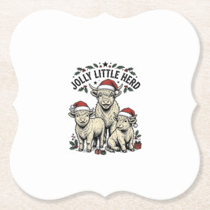 Weihnachtskuh-Shirt Vintage-Feiertagsherde Kunst Untersetzer