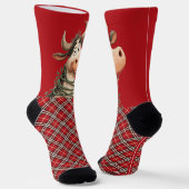 Weihnachtskuh Socken (Gewinkelt)